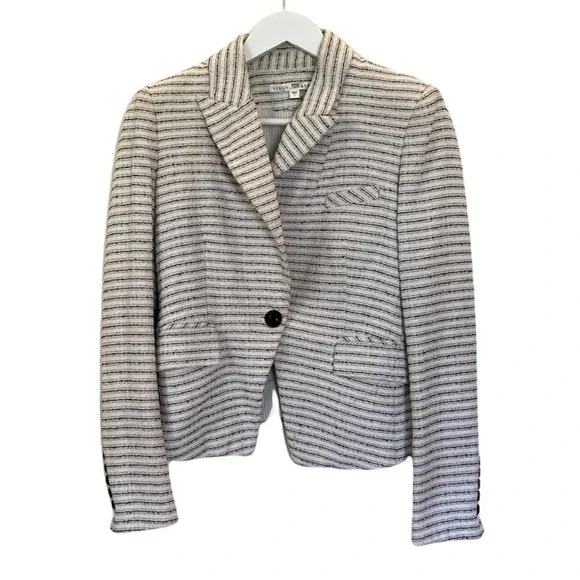 Veronica Beard White and Black Striped Blazer - Picture 13 of 16